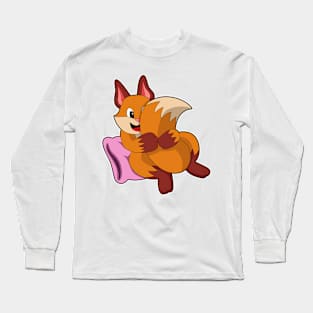 Fox at Sleeping with Pillow Long Sleeve T-Shirt